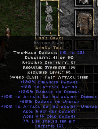 King's Grace Runeword in Balrog's Blade